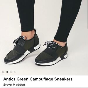 NEW Steve Madden Antics Army Green Camo Sneakers